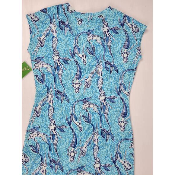 NWT Lilly Pulitzer Hayley Resort Spa Blue Mermaid French Terry Mini‎ Dress Small - Picture 7 of 12